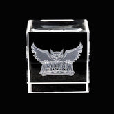 Fan Frenzy Gifts Optical Crystal Cube Officially Licensed Glass Cube Decoration with Laser-Engraved Logo | 60x60x60mm  (Kennesaw State University)